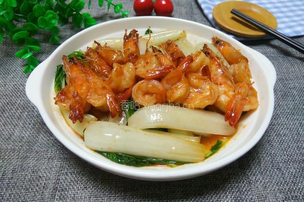 白菜炒大虾的做法图解10