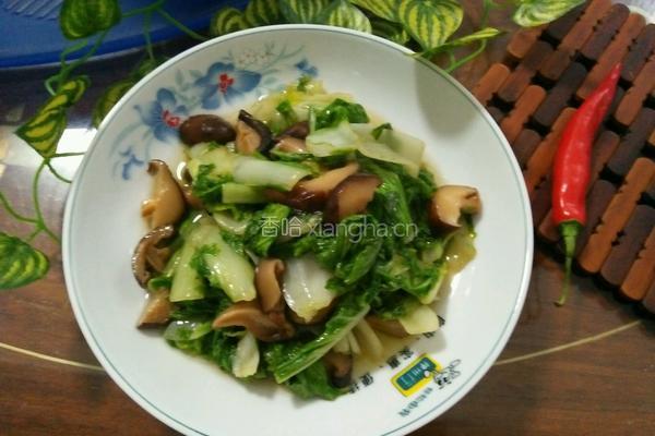小白菜炒香菇的做法图解7