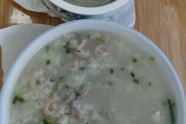 猪肝瘦肉肠子粥的做法图解5