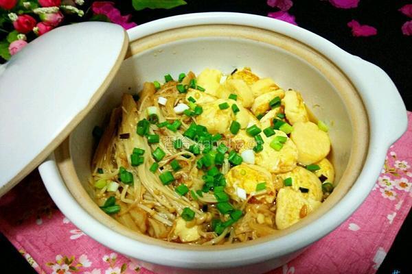 金针菇日本豆腐煲的做法图解11