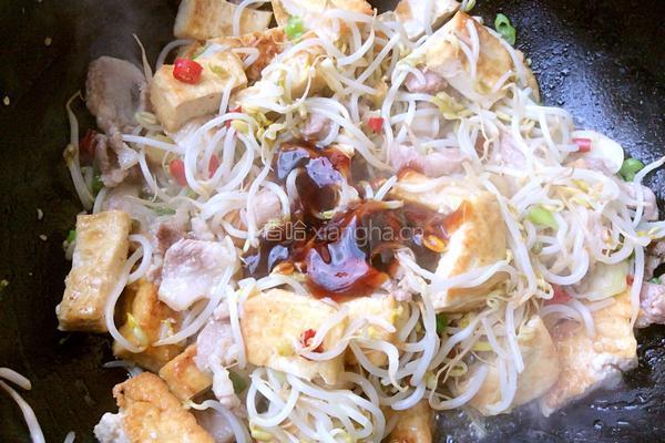 豆芽炒豆泡的做法图解9
