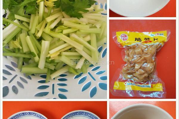 芹菜炒萝卜干的做法图解1