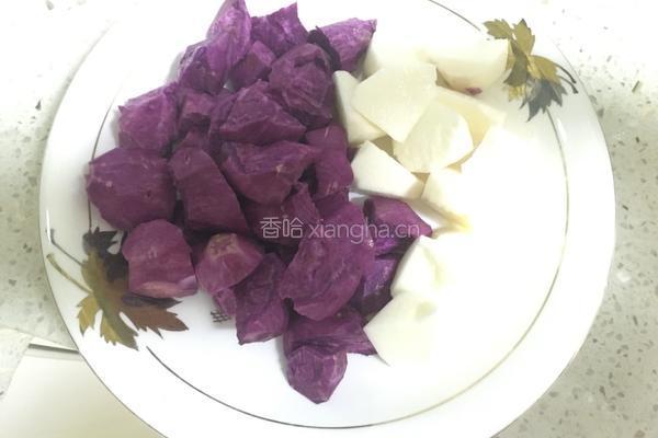 山药紫薯粥的做法图解2