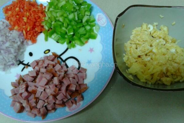 青椒炒饭的做法图解3