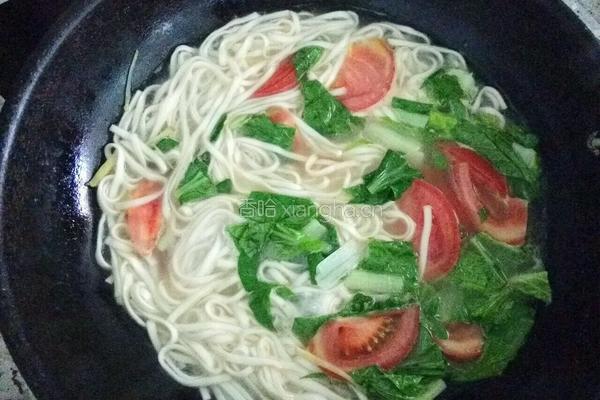 青菜番茄鸡蛋面的做法图解5