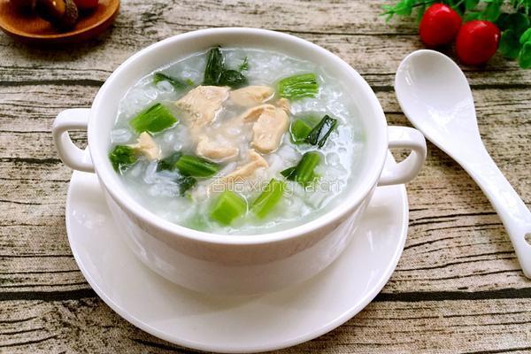 鸡肉菜粥的做法图解10