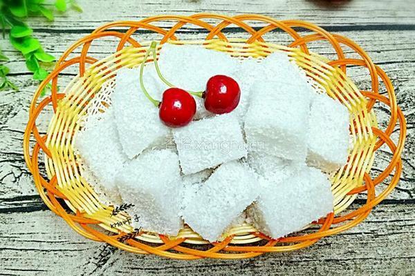 椰香牛奶小方糕的做法图解9