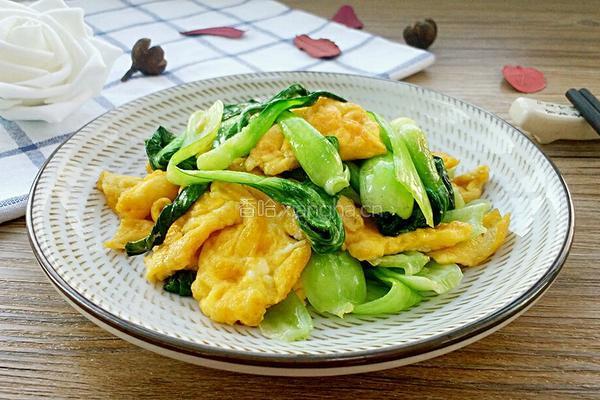 青菜炒鸡蛋的做法图解8
