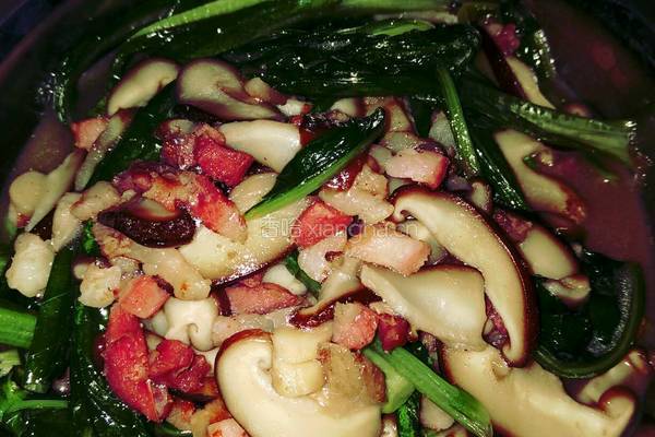 香菇肉丁油麦菜的做法图解6