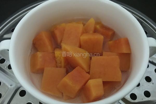 木瓜蒸牛奶的做法图解5