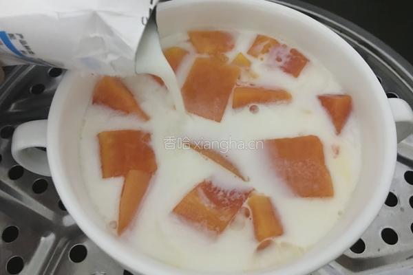 木瓜蒸牛奶的做法图解6