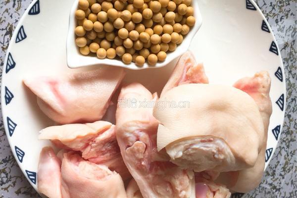 黄豆烧猪蹄的做法图解1
