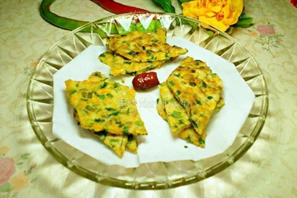 豆渣韭菜玉米饼的做法图解8