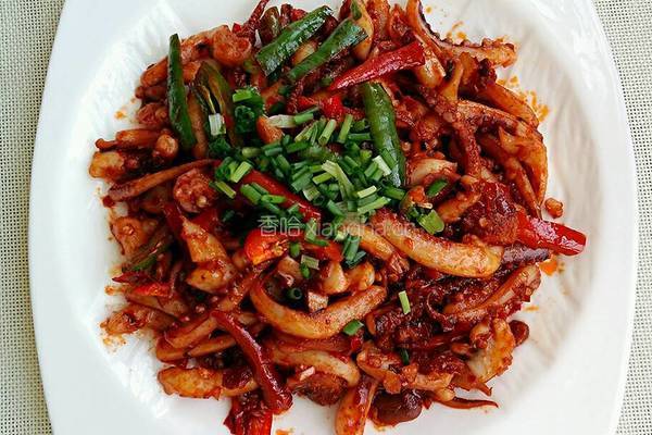 豆瓣酱爆鱿鱼的做法图解7
