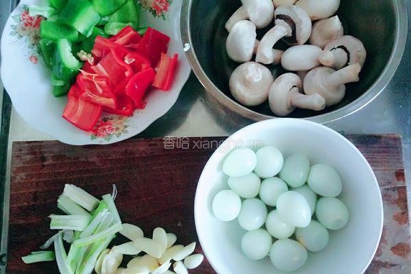 口蘑鹌鹑蛋烧肉的做法图解1