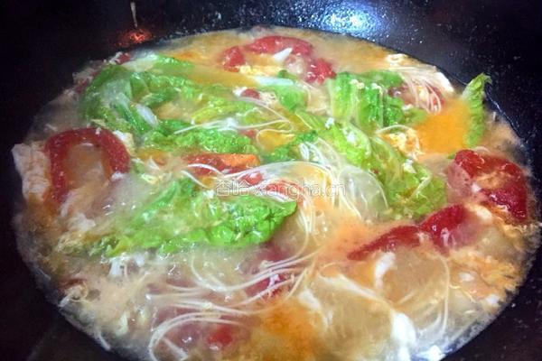 鸡蛋西红柿龙须面的做法图解7
