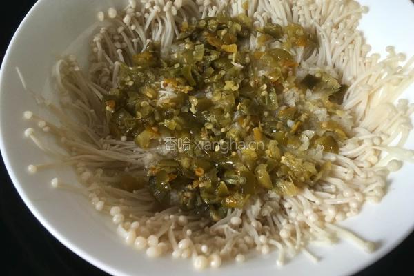 蒜蓉剁椒金针菇的做法图解7