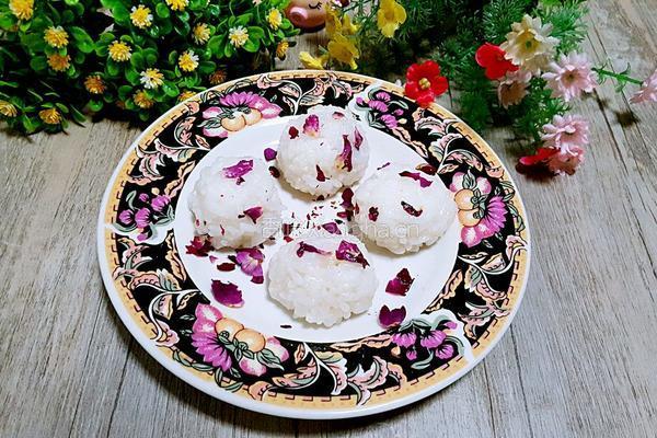 玫瑰糯米饭团的做法图解5