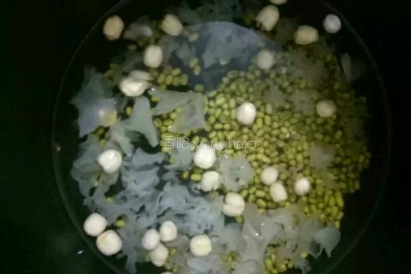 银耳莲子绿豆汤的做法图解3