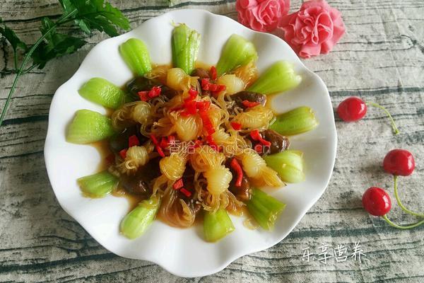 鲜菇油菜炒魔芋结