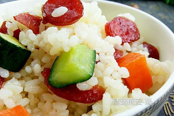 广式香肠炒饭的做法图解9