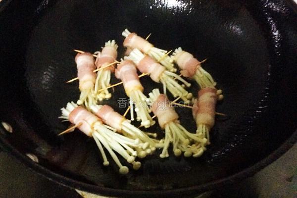 培根金针菇卷的做法图解4