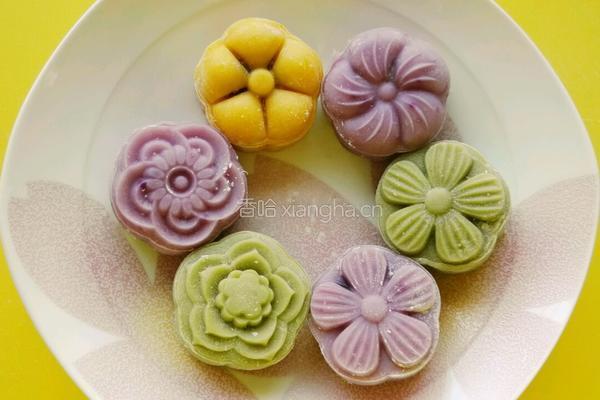 冰皮月饼(紫薯南瓜抹茶)的做法图解9
