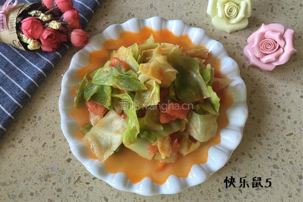 洋白菜炒西红柿的做法图解10
