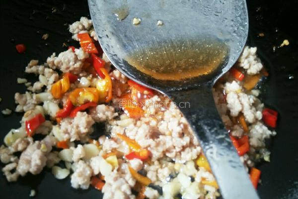 空心菜炒辣椒肉末的做法图解5