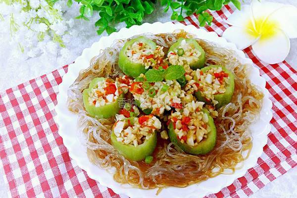 蒜末粉丝蒸丝瓜的做法图解7