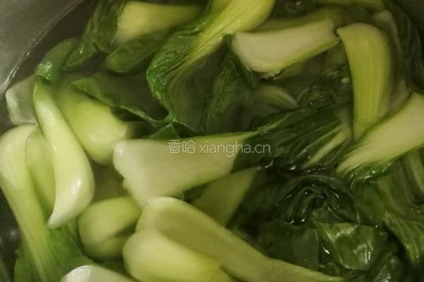 油菜香菇的做法图解3