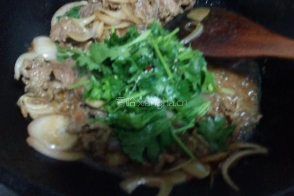 香菜爆炒羊肉的做法图解7
