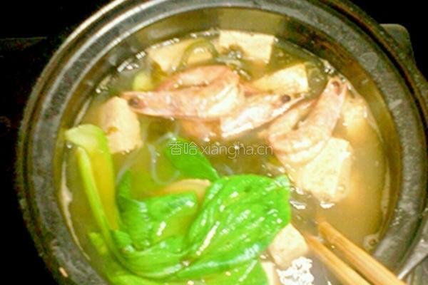 豆腐海藻鲜虾汤的做法图解4