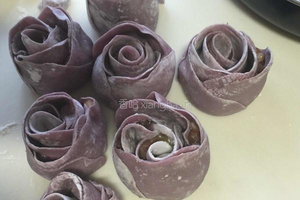 紫薯玫瑰花抱蛋煎饺的做法图解8