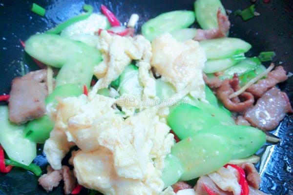 鸡蛋肉片炒黄瓜的做法图解8