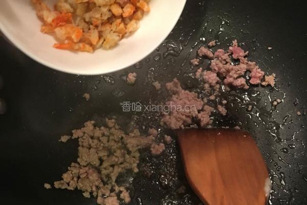 虾米肉碎炒通菜的做法图解4