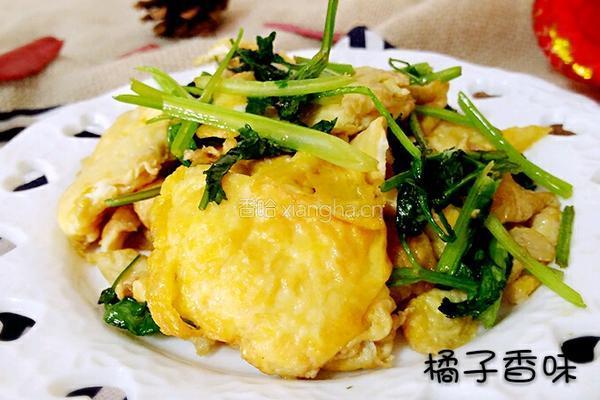 香菜炒鸡蛋的做法图解7