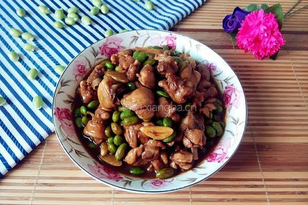 毛豆米烧鸡腿