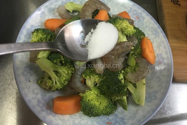 西兰花蒸虾仁的做法图解3