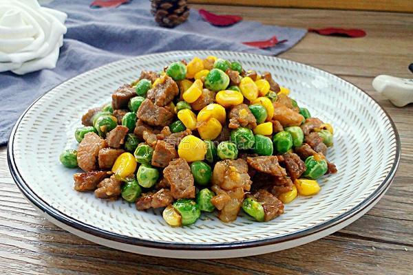 豌豆玉米炒嫩牛肉的做法图解10