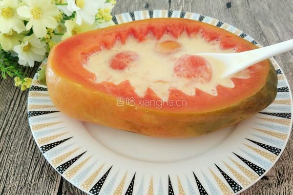 冰糖木瓜鸡蛋糖水