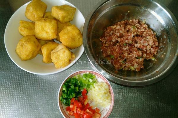 油豆腐包肉的做法图解3