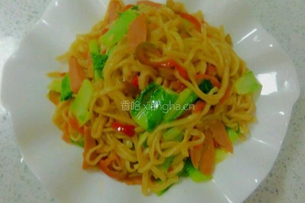 火腿炒面的做法图解10