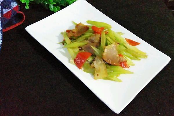 腊肉炒西芹的做法图解9