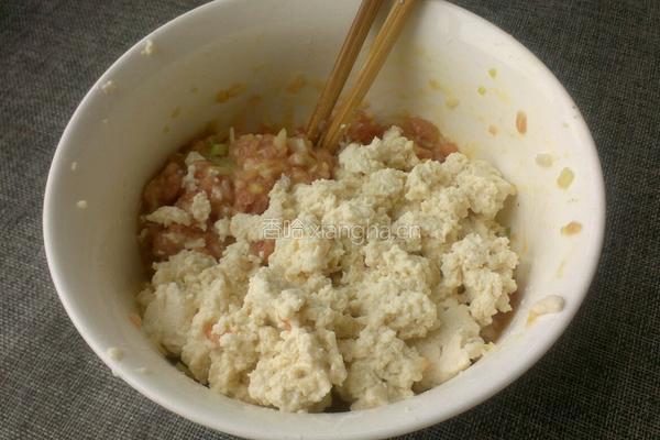 肉末豆腐饼的做法图解3