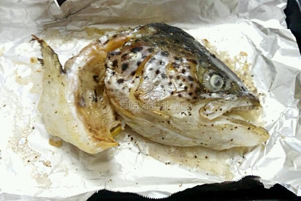 烤三文鱼头的做法图解6