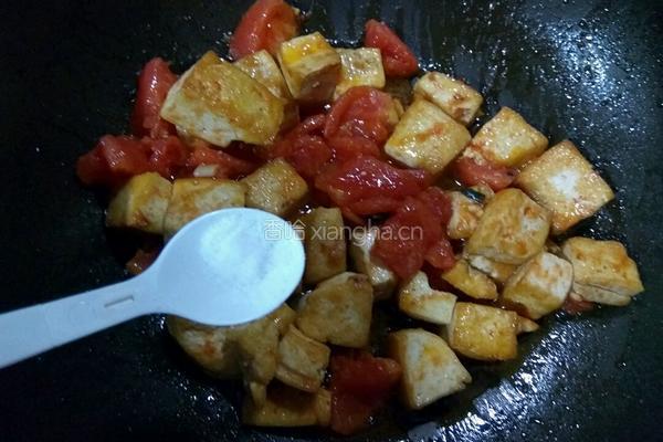 豆腐炒西红柿的做法图解7