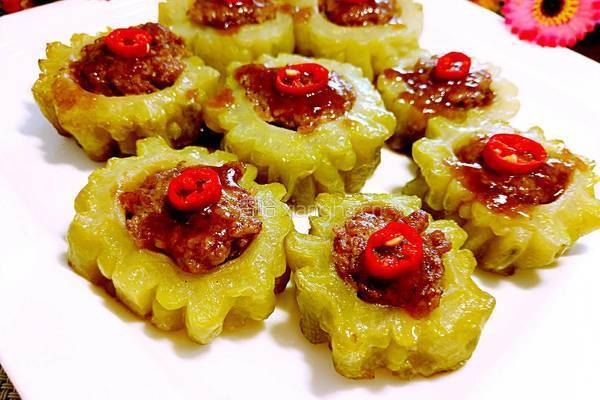 肉酿苦瓜的做法图解12