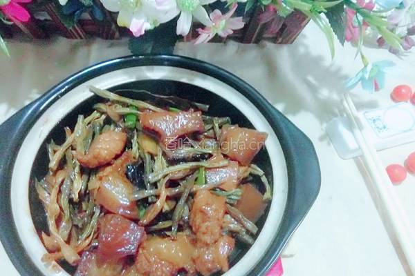 干豆角烧肉的做法图解10