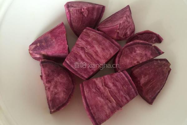 紫薯玫瑰花卷的做法图解1